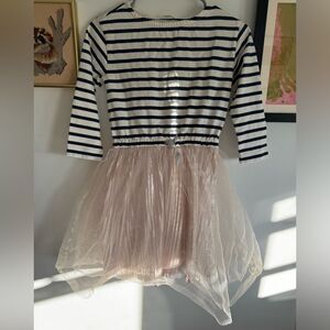 Crewcuts Navy / White Striped Tulle Tutu Skirt Dress - Size 12